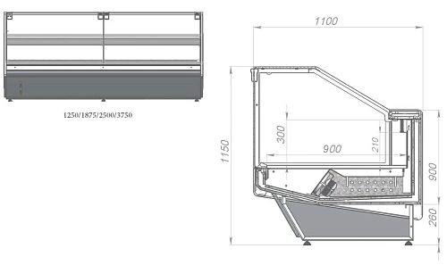 Витрина холодильная кубическая KIFATO Берлин 1250х1125х1150 СТ — изображение 2