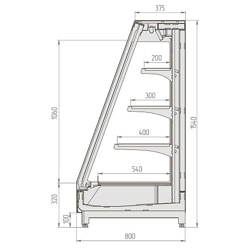 Витрина холодильная BRANDFORD Ikar Slim SQ 190 — изображение 2