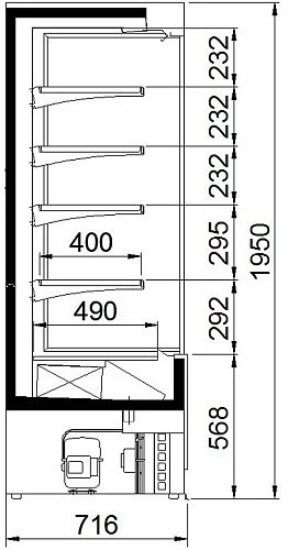 Горка холодильная АРИАДА Crosby ВС1.70А-1250F — изображение 2