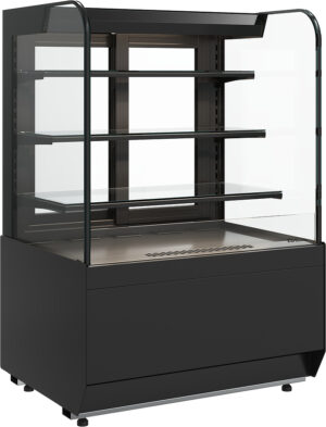 Витрина кондитерская Carboma Radius KR70 VM 0,9-2 Standard открытая (Techno 9005)