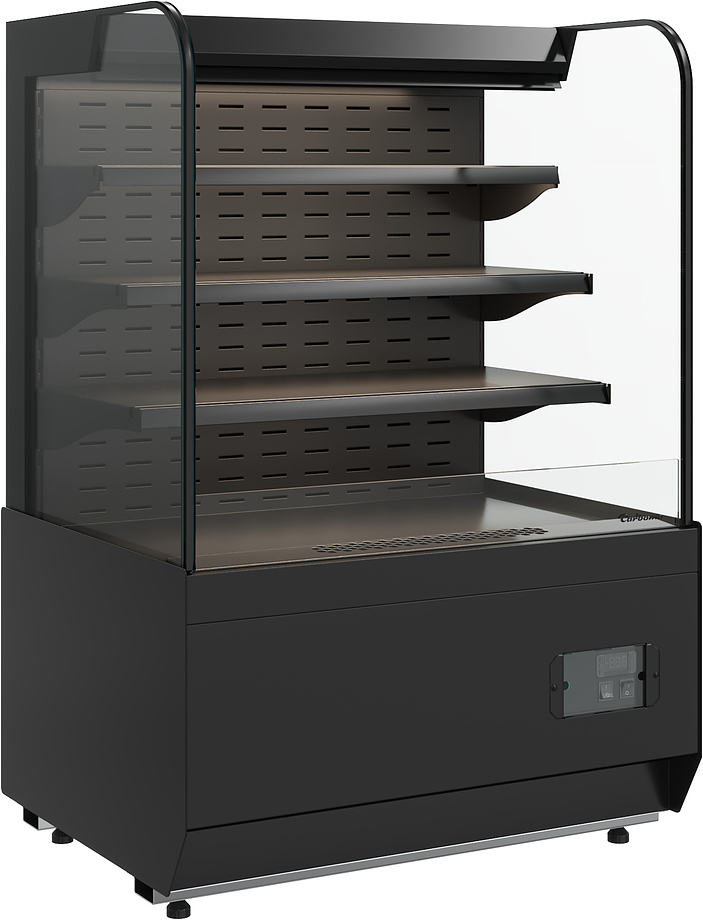 Витрина кондитерская Carboma Radius KR70 VM 1,3-2 Standard открытая, горка (Techno 9005)