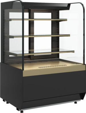 Витрина кондитерская Carboma Radius KR70 VM 1,3-2 Standard открытая (Bronze 9005/0109)